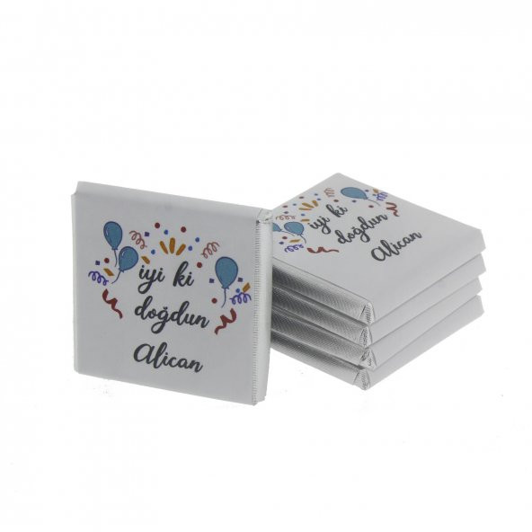 Ahşap Kutuda 24 Adet Çikolata İsme Özel İyi ki Doğdun Doğumgünü - 10