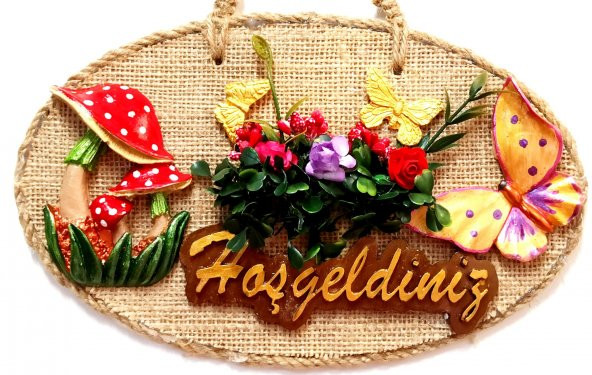 Hayat Bahçesi Hoşgeldiniz Yazılı Kapı ve Duvar Süsü - Resim 2