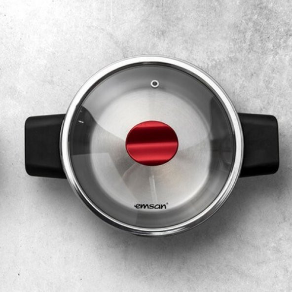 Emsan Innocook 4+6,5 Lt Düdüklü Tencere Seti Kırmızı - 2