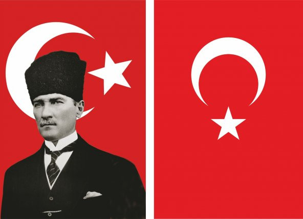 KALPAKLI ATATÜRK ve TÜRK BAYRAĞI