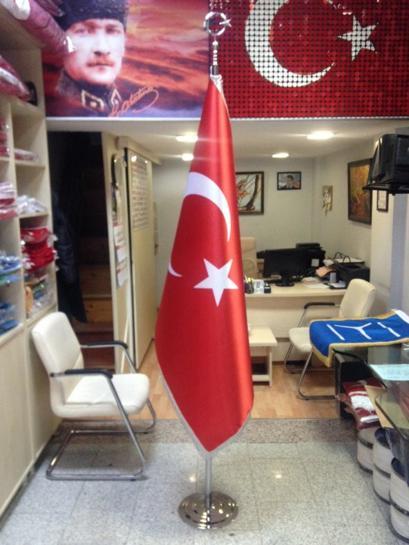 Makam Türk Bayrağı Telalı Saten 100x150cm. - Resim 2