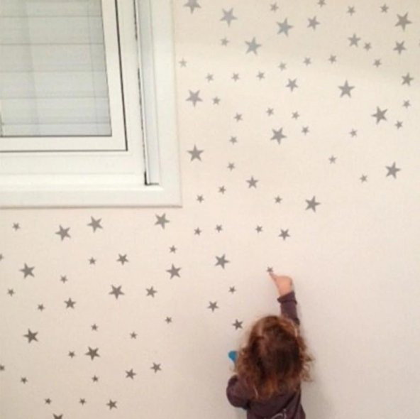 Çocuk Bebek Odası Duvar Yıldız Sticker Etiket Dekor 160 Adet - 5