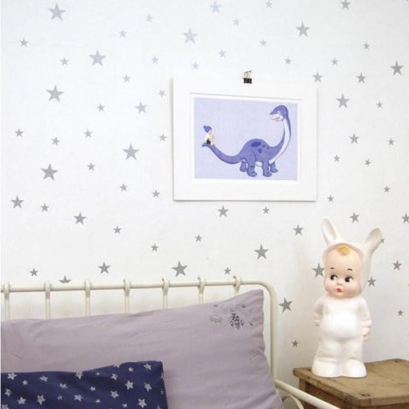 Çocuk Bebek Odası Duvar Yıldız Sticker Etiket Dekor 160 Adet - 6