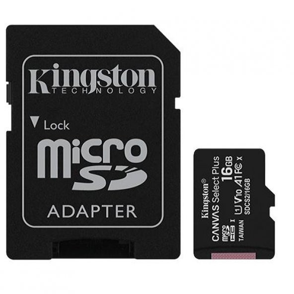 Kingston Canvas Select Plus 16GB Microsd Hafıza Kartı SDCS2/16GB