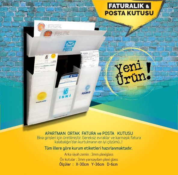 Apartman Ortak Faturalık Kutusu ve Posta Kutusu