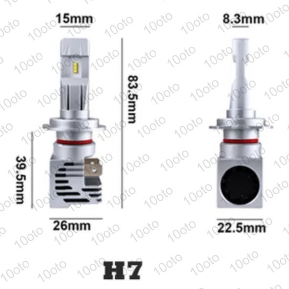 10oto TN H7 Mini Led Xenon 10000LM ZES ÇİPLİ M3 Süper Küçük (Odaklamalı) - 2