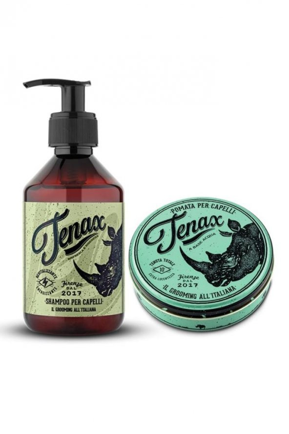 Tenax Erkekler İçin Günlük Bakım Şampuanı 250 ml + Tam Tutuşlu Parlak Şekillendirici Pomad 125 ml