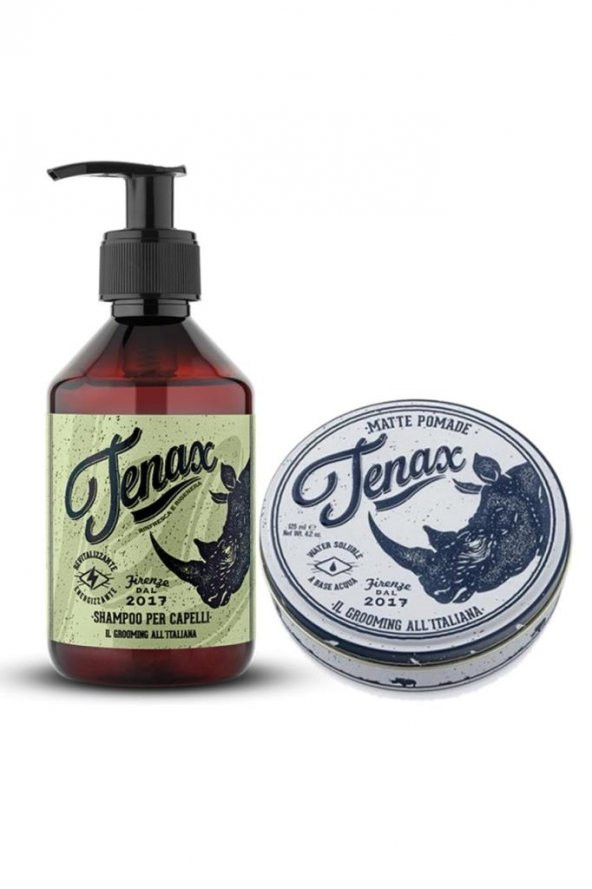 Tenax Erkekler İçin Günlük Bakım Şampuanı 250 ml +  Saç Şekillendirici Mat Pomad 125 ml