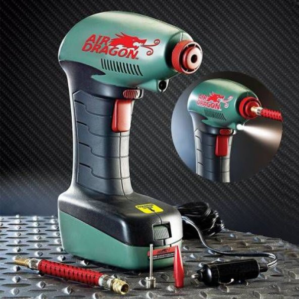 Air Dragon Taşınabilir 12 Volt Araç Hava Kompresörü Lastik Şişirme Tabancası,Hava Saatli Çok Amaçlı - 1