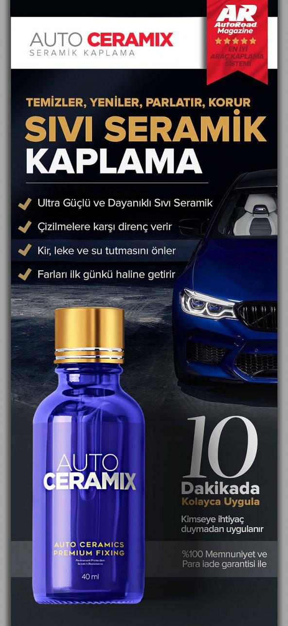 AUTO CERAMİX SIVI SERAMİK KAPLAMA TEKLİ
