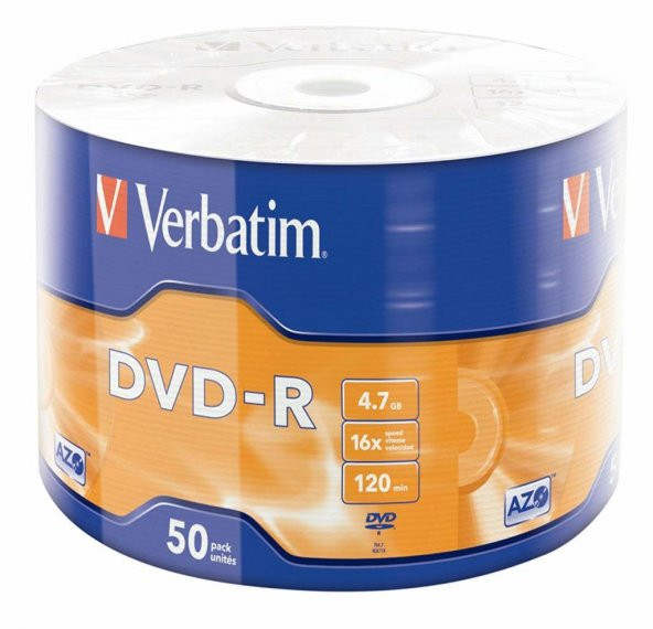 Verbatim Dvd-R 4.7 GB Shirink Box 12 Paket (1Koli)