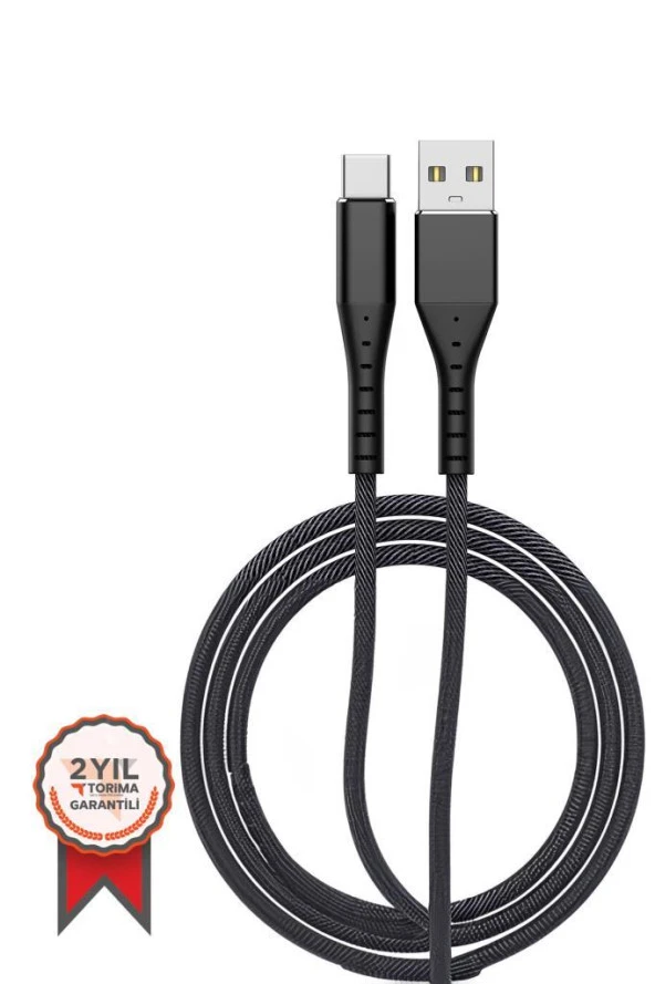 Torima 2.4A Type-C Halat Şarj-Data Kablosu Siyah-AP210 ürün görseli