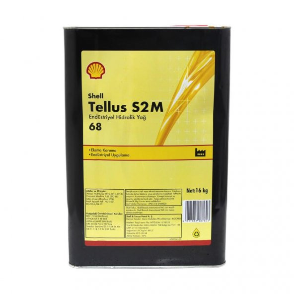 Shell Tellus S2M 68 15 Kg Yüksek Performanslı Hidrolik Sistem Yağ - 3