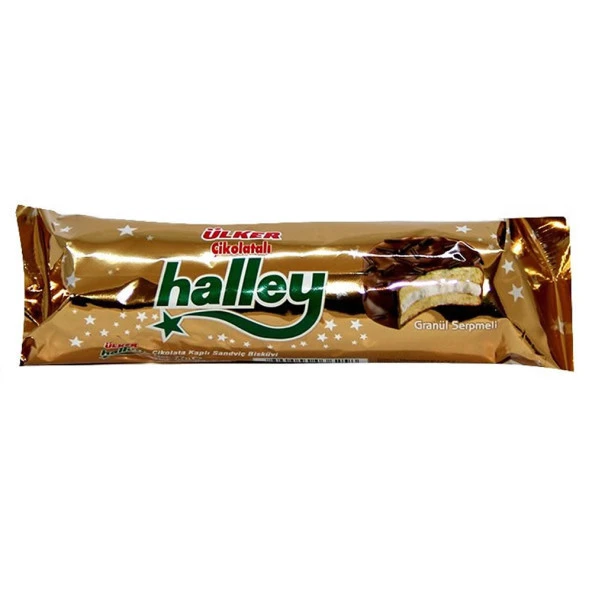 ÜLKER HALLEY SÜTLÜ ÇİKOLATA KAPLI SANDVİÇ BİSKÜVİ 66 G