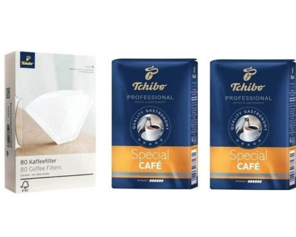 Tchibo Filtre Kahve 250 Gr. x 2 Adet - Tchibo 4 No Filtre Kağıdı