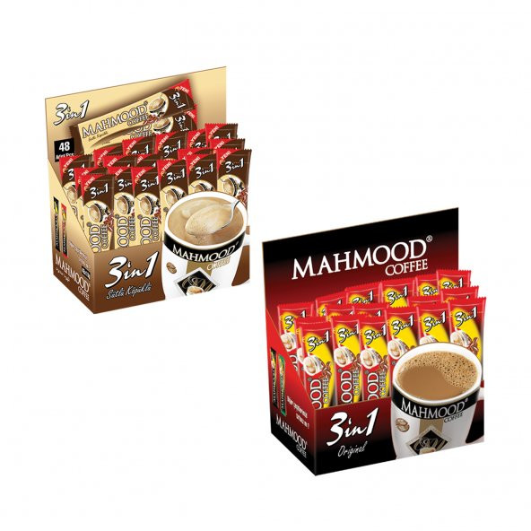 Mahmood Coffee 3ü1 arada  Sütlü Köpüklü ve 3ü1 arada 48 Adet