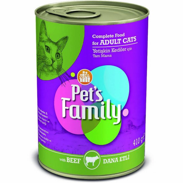 Pets Family Dana Etli Kedi Konservesi 410 gr