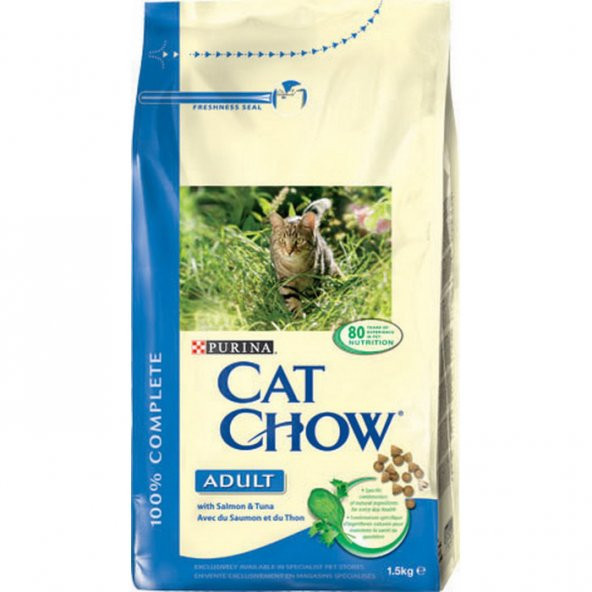 Cat Chow Yetişkin Kediler İçin Somon Ve Ton Balıklı Kedi Maması 15 kg