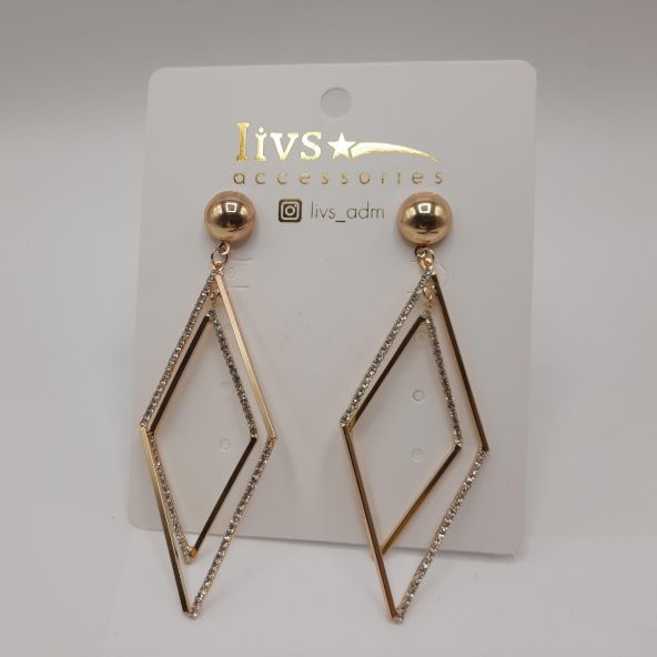 Abiye Taşlı Küpe  Livs KÜ-09-0257 - 2