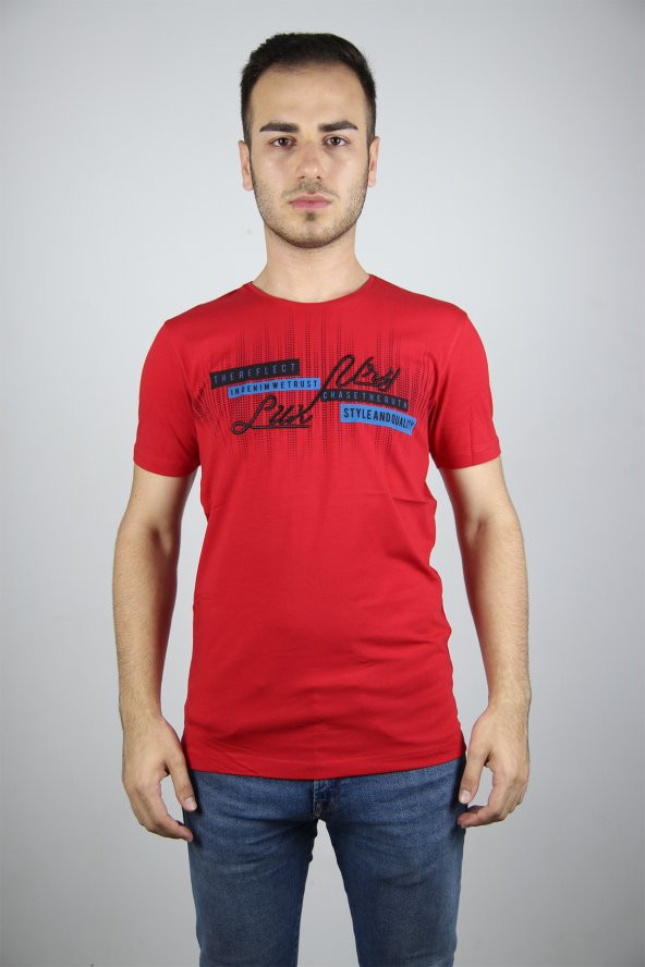 Blackcoach Erkek Bisiklet Yaka Nakış Eva Slim-Fit T-Shirt - 1