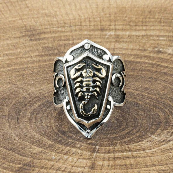 925 Ayar Gümüş Akrep Simgeli Başparmak Zihgir Yüzüğü - Resim 4