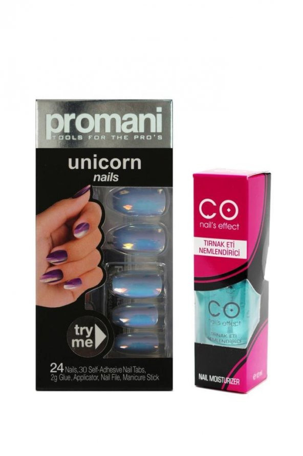 Promani Takma Tırnak No:Pr-5015+Co Nails Effect Tırnak Eti Nemlendirici 12 ml