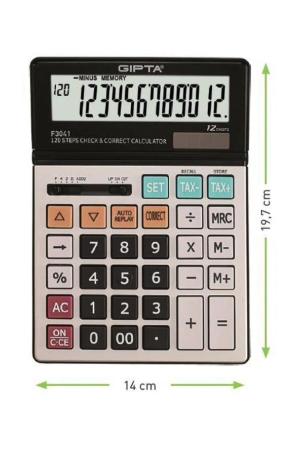 Gıpta Hesap Makinası Masa Üstü 12 Hane F3041
