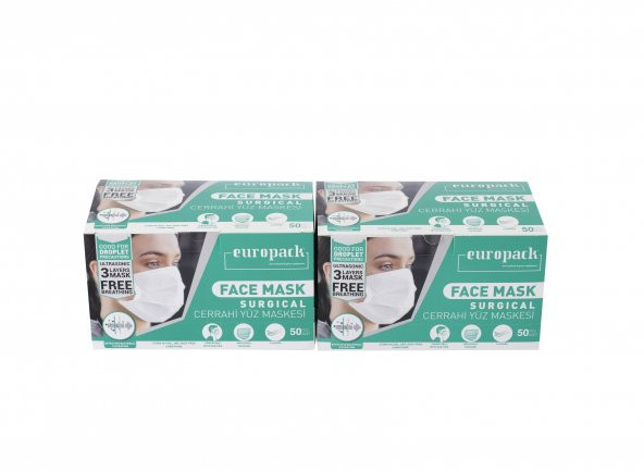 Europack Full Ultrasonik Tek Tek Paketli Premium Maske 100 Adet