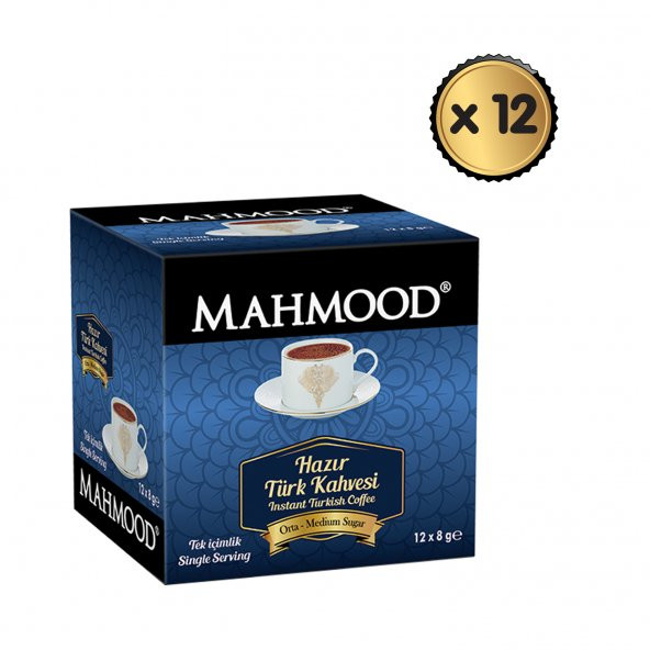 Mahmood Coffee Hazır Türk Kahvesi Orta 8 gr x 12 Paket (1 Koli)