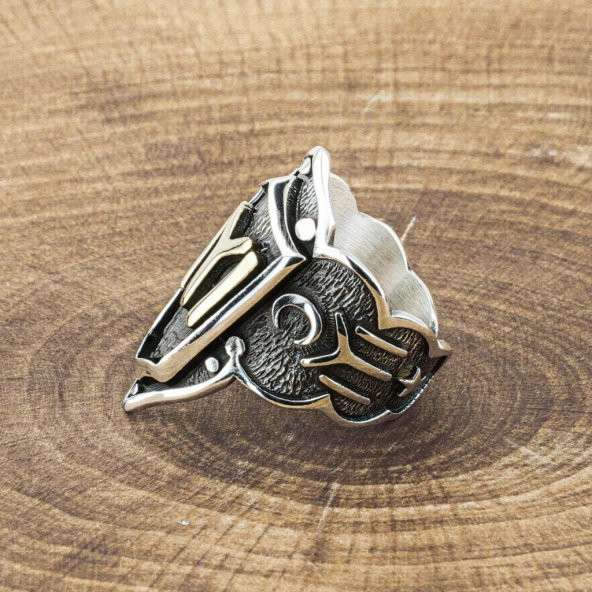 925 Ayar Gümüş Kayı Boyu Başparmak Zihgir Yüzüğü - Resim 2