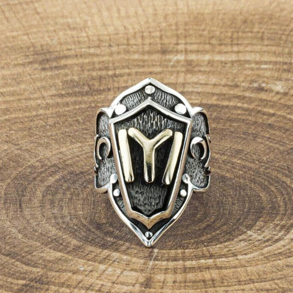 925 Ayar Gümüş Kayı Boyu Başparmak Zihgir Yüzüğü - Resim 4