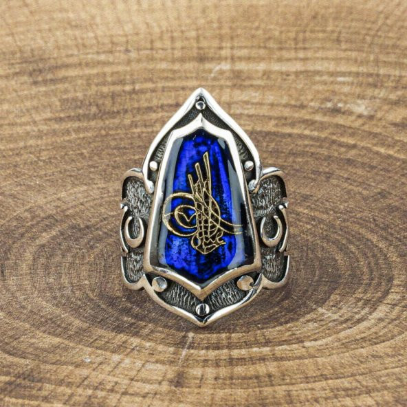 925 Ayar Gümüş Osmanlı Tuğralı Zihgir Yüzüğü - Resim 4