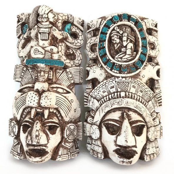 Maya Takvimi Aztek Duvar Dekorasyon Ürünü Heykel Büst Dekoratif  Obje