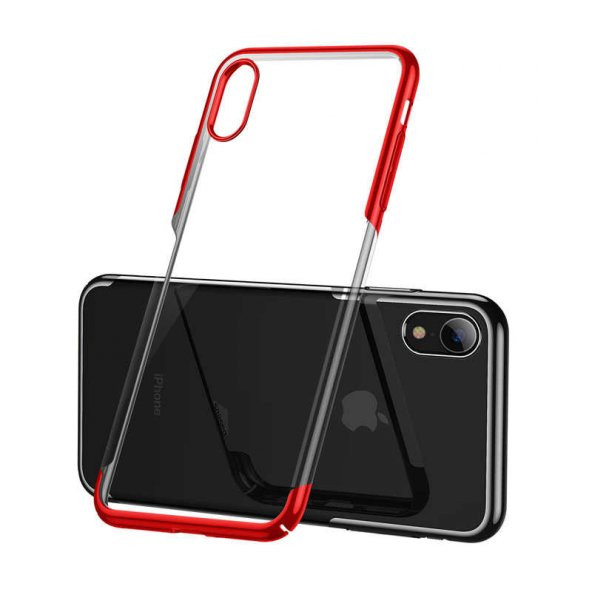 Orijinal Baseus iPhone XR 6.1 Kılıf Glitter Köşleri Renkli Şefaf - 5