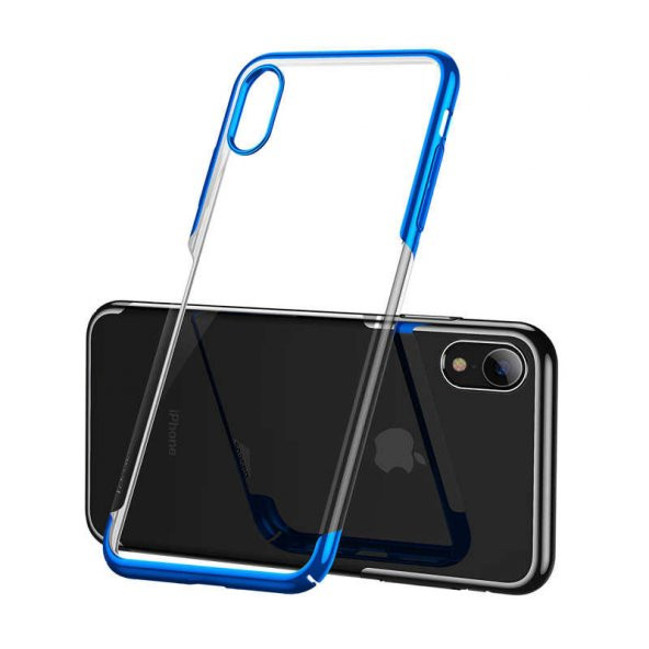 Orijinal Baseus iPhone XR 6.1 Kılıf Glitter Köşleri Renkli Şefaf - 8