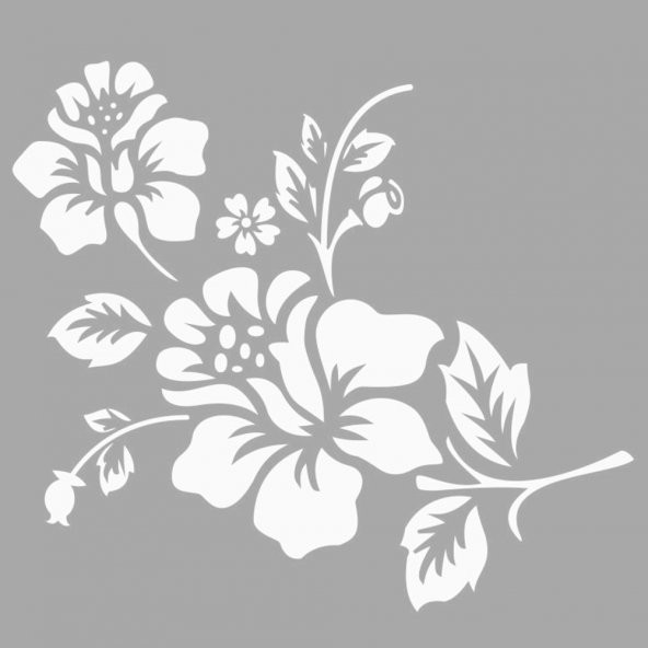 Tia Çiçek Motif Stencil Boyama şablonu 30x30 cm, Duvar Stencil, Fayans Stencil, Mobilya Stencil