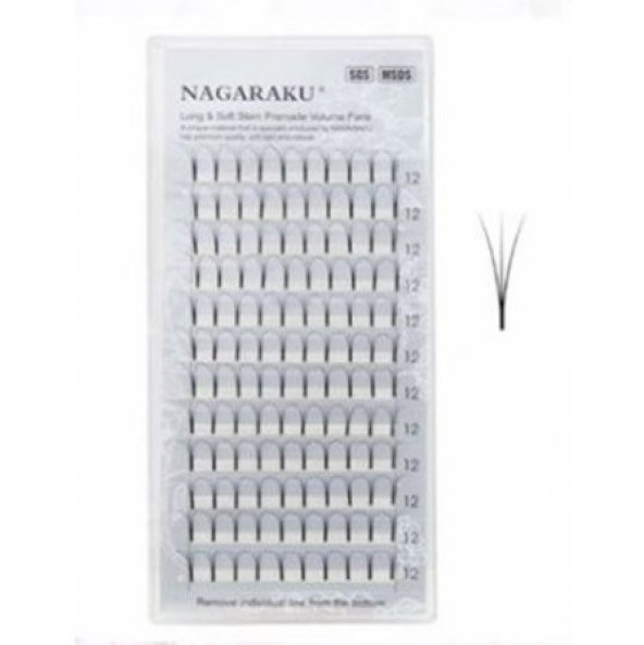 NAGARAKU 3D İPEK KİRPİK C KIVRIM 0,07 KALINLIK - 11MM UZUNLUK - 2