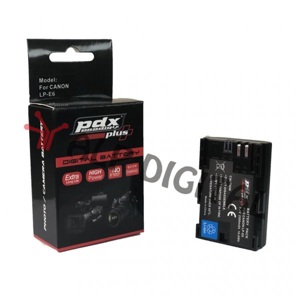 Pdx Canon LP-E6 Batarya Pil - 2300mAh 5D Mark II, 60Da, 70D, 80D