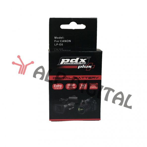 Pdx Canon LP-E6 Batarya Pil - 2300mAh 5D Mark II, 60Da, 70D, 80D - 2