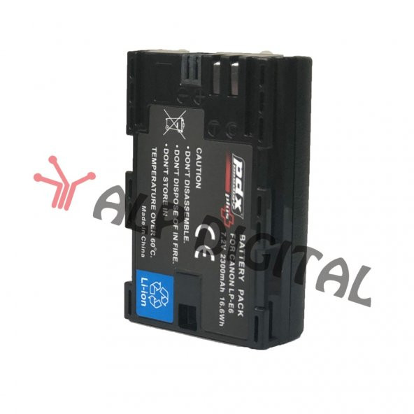 Pdx Canon LP-E6 Batarya Pil - 2300mAh 5D Mark II, 60Da, 70D, 80D - 3