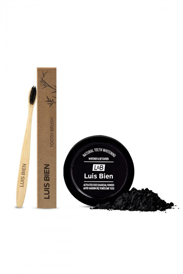 Luis Bien Aktif Karbon Diş Temizleme Tozu 50 gr + Bambu Diş Fırçası Set