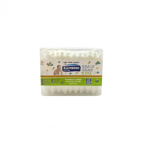 Bebek Kulak Temizleme Çubuğu Bambino Cotton B40106 60lı
