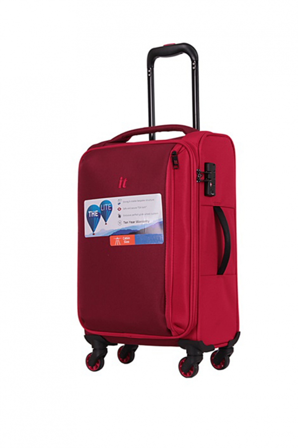 IT Luggage 02284 Kırmızı Kabin Boy Kumaş Valiz