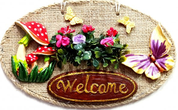 Hayat Bahçesi Welcome Yazılı Kapı ve Duvar Süsü - Resim 2