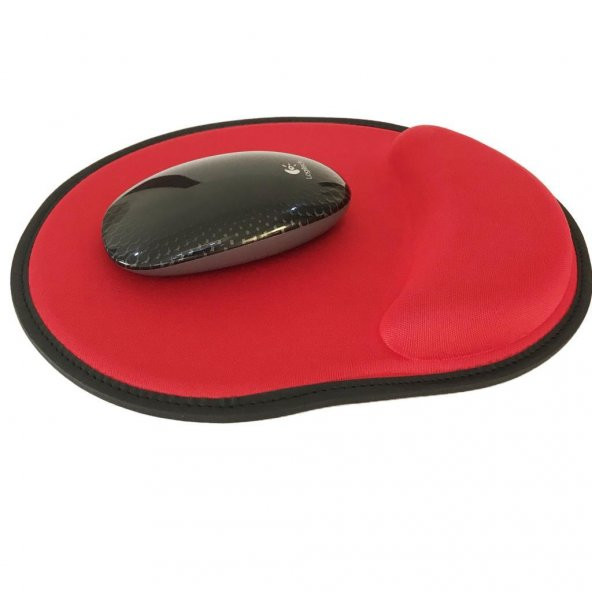 Bilek Destekli Mouse Pad Kaydırmaz Taban Bileklikli Mousepad Altlık Kırmızı Renk