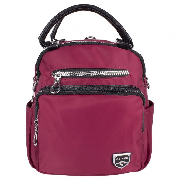 Kriste Bell 26138 Parlak Kumaş El Sırt ve Omuz Çantası Bordo - 2