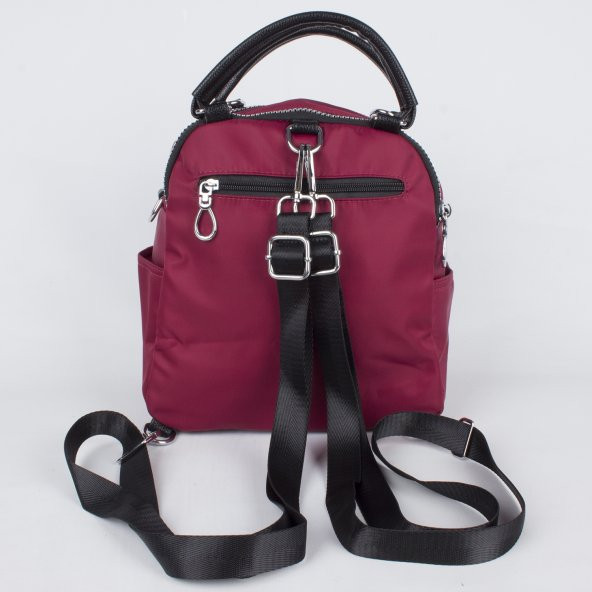 Kriste Bell 26138 Parlak Kumaş El Sırt ve Omuz Çantası Bordo - 3