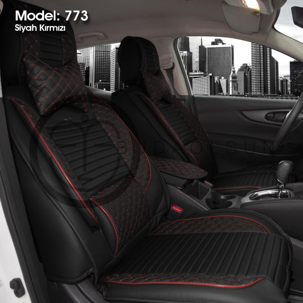 Stil Lüks Oto Koltuk Kılıfı Ön&Arka Takım Airbag Uyumlu - 5