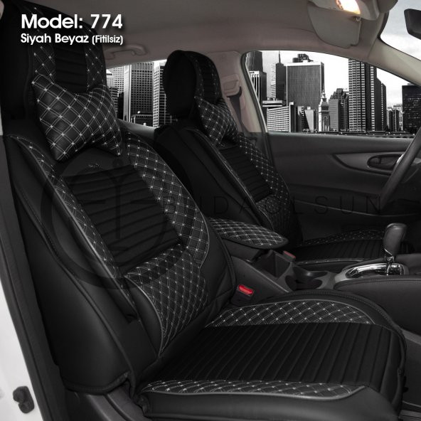 Stil Lüks Oto Koltuk Kılıfı Ön&Arka Takım Airbag Uyumlu - 7