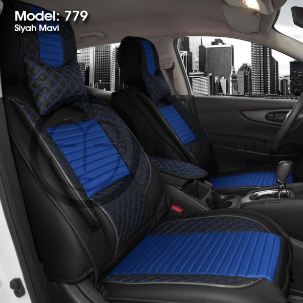 Stil Lüks Oto Koltuk Kılıfı Ön&Arka Takım Airbag Uyumlu - 9